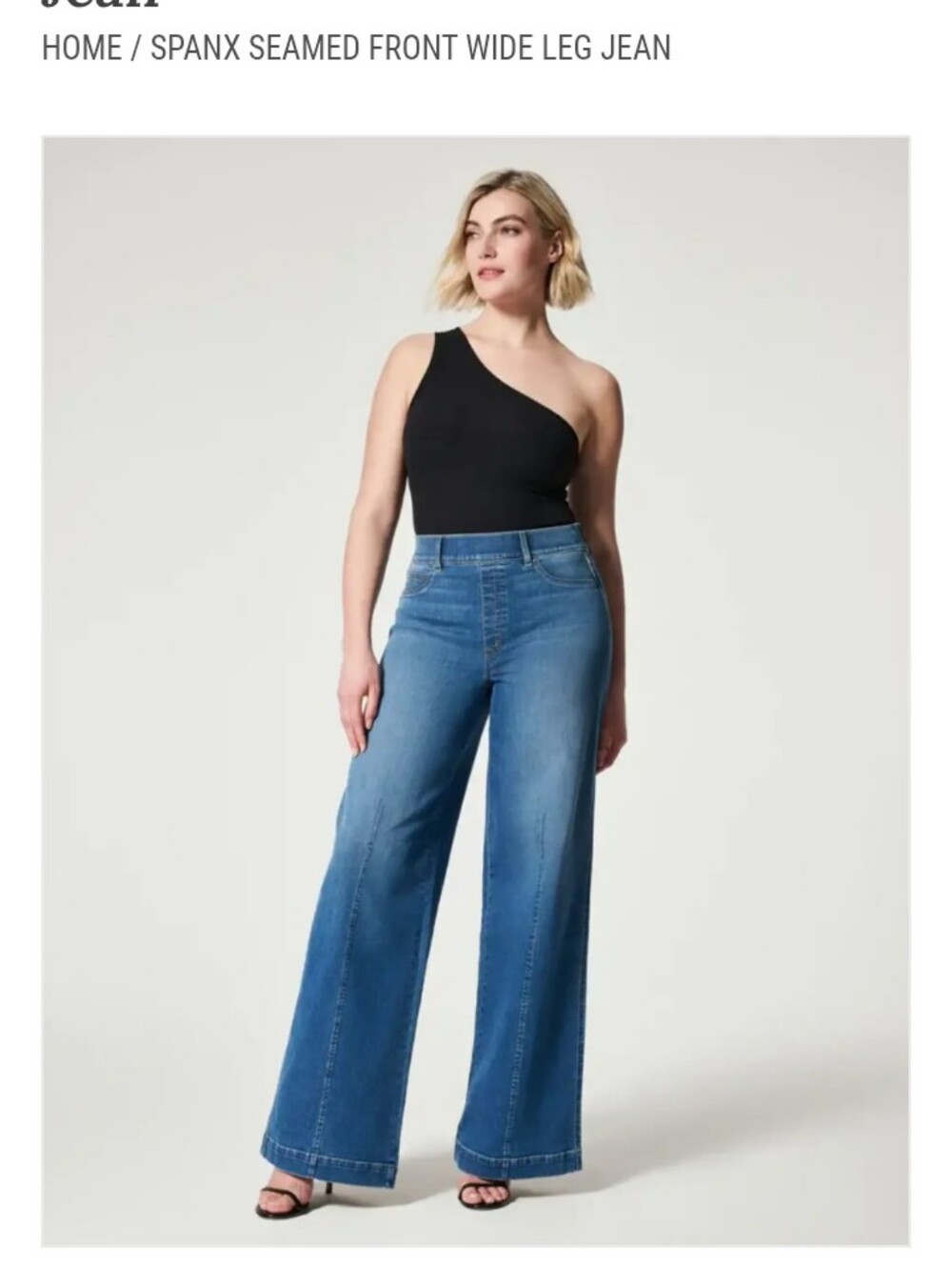 Spanx Wide Leg  Jeans High Waist Blue Women's 2X